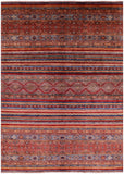 Tribal Khorjin Persian Gabbeh Hand Knotted Wool Rug - 6' 10" X 9' 8" - Golden Nile