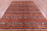 Tribal Khorjin Persian Gabbeh Hand Knotted Wool Rug - 6' 10" X 9' 8" - Golden Nile