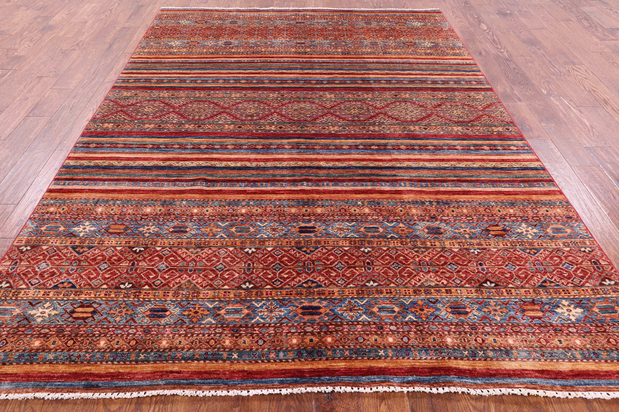 Tribal Khorjin Persian Gabbeh Hand Knotted Wool Rug - 6' 10" X 9' 8" - Golden Nile