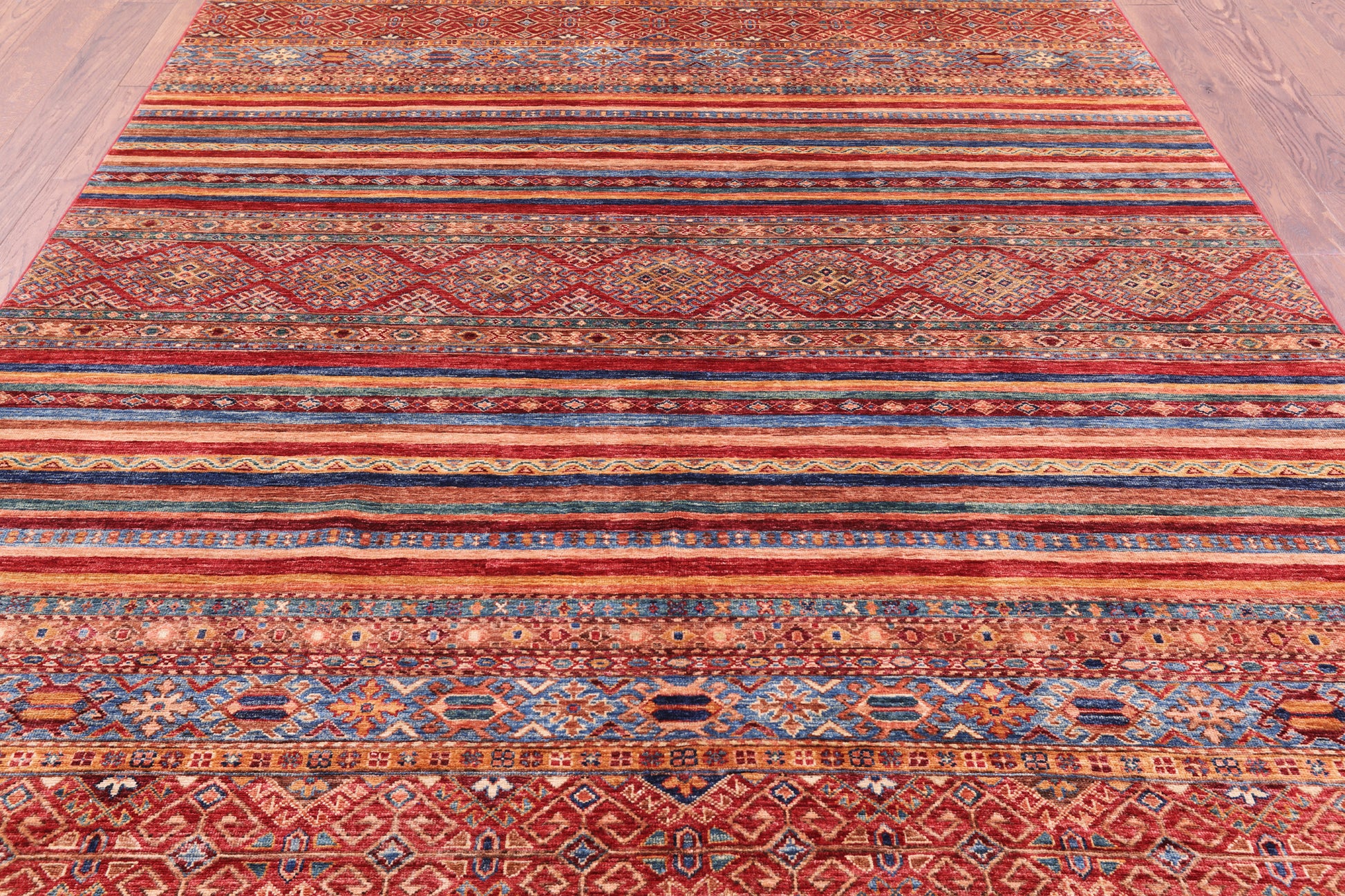 Tribal Khorjin Persian Gabbeh Hand Knotted Wool Rug - 6' 10" X 9' 8" - Golden Nile