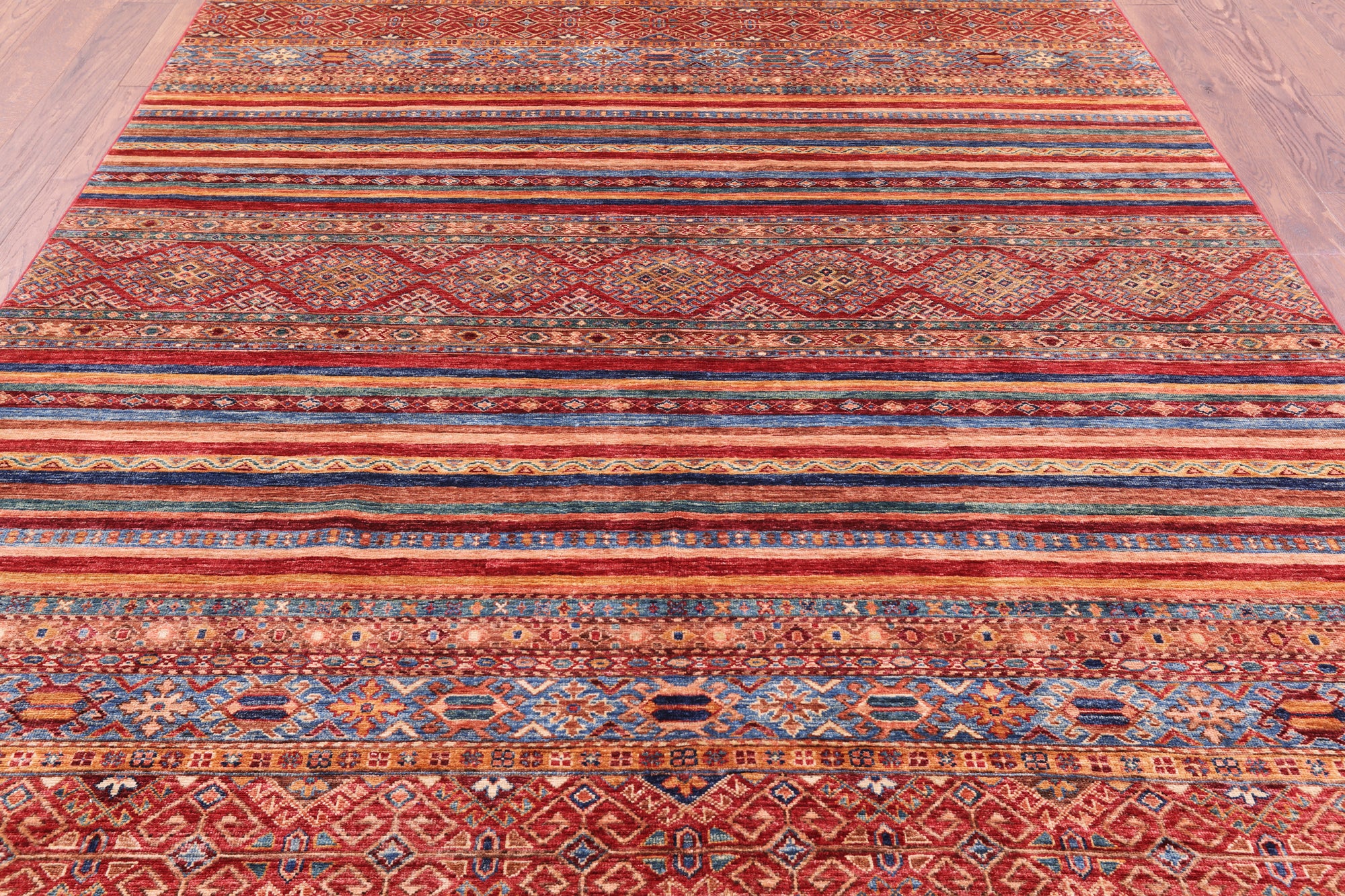 Tribal Khorjin Persian Gabbeh Hand Knotted Wool Rug - 6' 10" X 9' 8" - Golden Nile