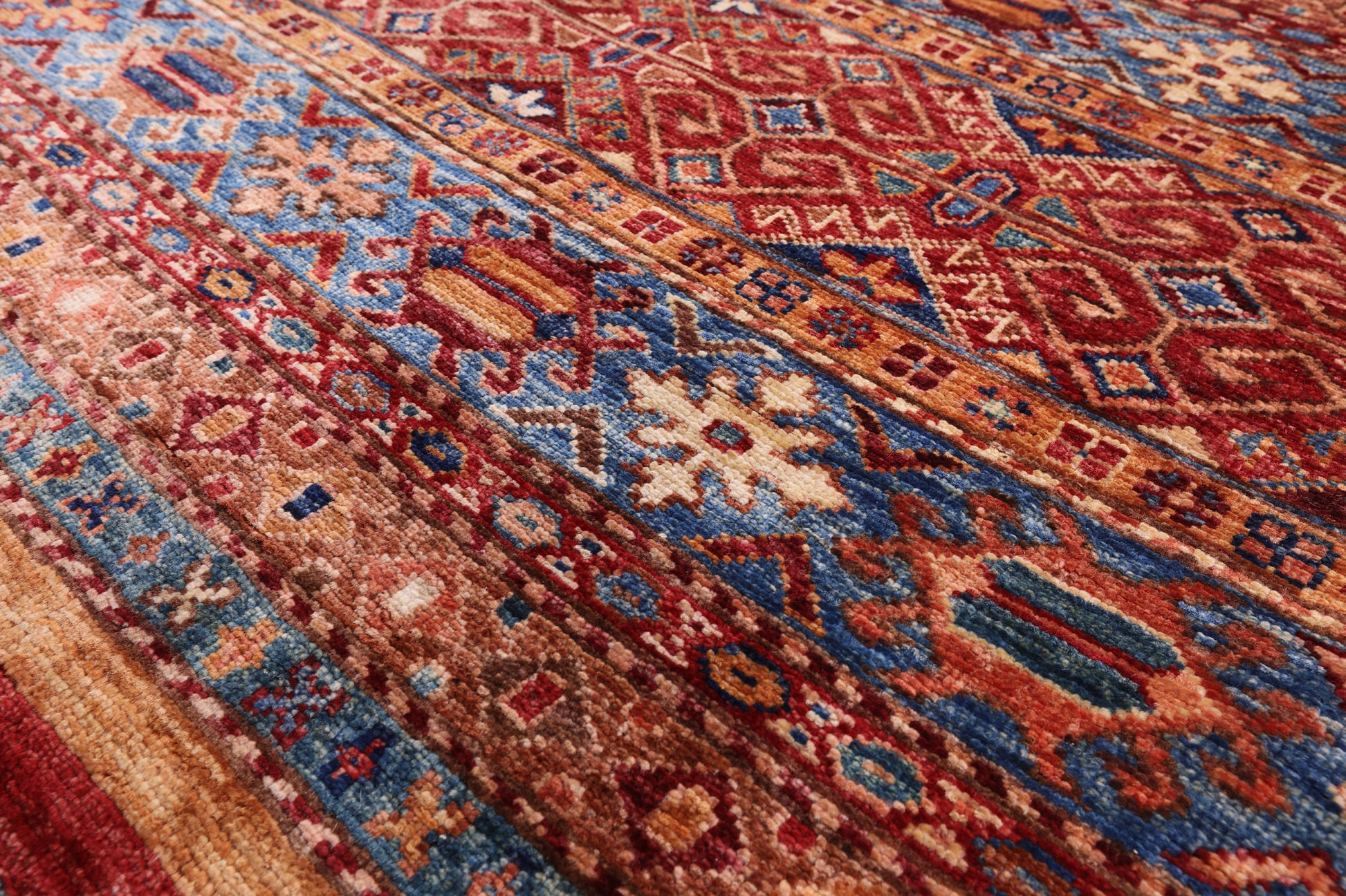 Tribal Khorjin Persian Gabbeh Hand Knotted Wool Rug - 6' 10" X 9' 8" - Golden Nile