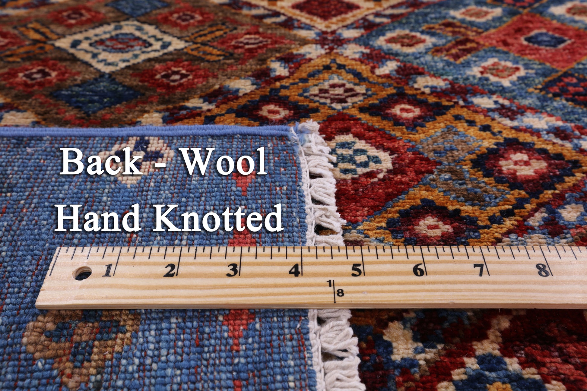 Blue Tribal Khorjin Persian Gabbeh Hand Knotted Wool Rug - 6' 9" X 9' 8" - Golden Nile