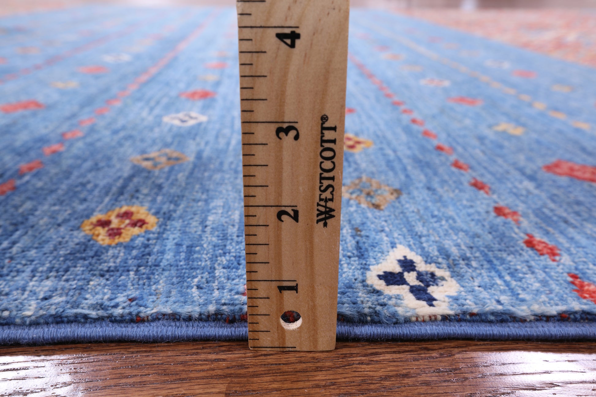 Blue Tribal Khorjin Persian Gabbeh Hand Knotted Wool Rug - 6' 9" X 9' 8" - Golden Nile