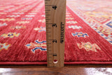 Red Tribal Khorjin Persian Gabbeh Hand Knotted Wool Rug - 6' 7" X 10' 0" - Golden Nile