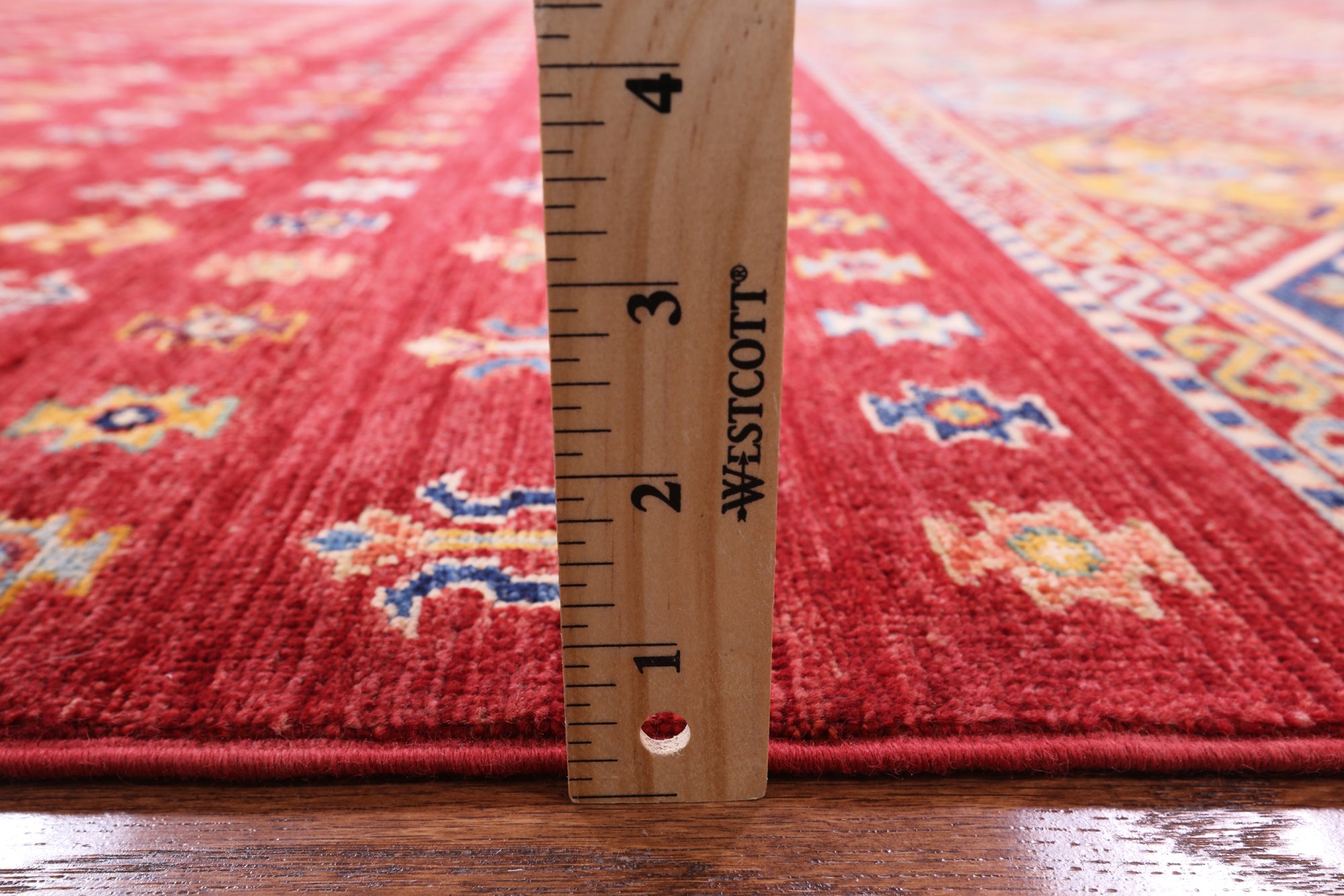 Red Tribal Khorjin Persian Gabbeh Hand Knotted Wool Rug - 6' 7" X 10' 0" - Golden Nile