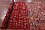 Red Tribal Khorjin Persian Gabbeh Hand Knotted Wool Rug - 6' 7" X 10' 0" - Golden Nile