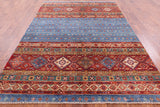 Blue Khorjin Persian Gabbeh Handmade Wool Rug - 6' 8" X 9' 7" - Golden Nile