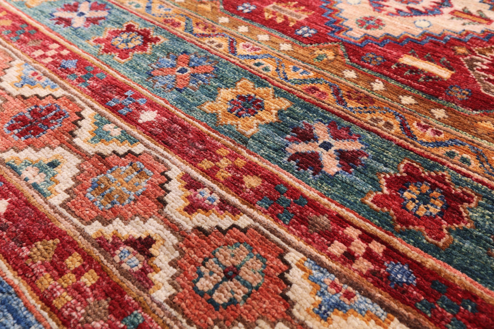 Blue Khorjin Persian Gabbeh Handmade Wool Rug - 6' 8" X 9' 7" - Golden Nile