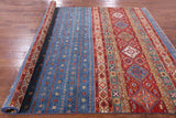 Blue Khorjin Persian Gabbeh Handmade Wool Rug - 6' 8" X 9' 7" - Golden Nile