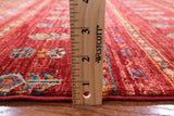 Red Khorjin Persian Gabbeh Handmade Wool Rug - 5' 10" X 7' 10" - Golden Nile