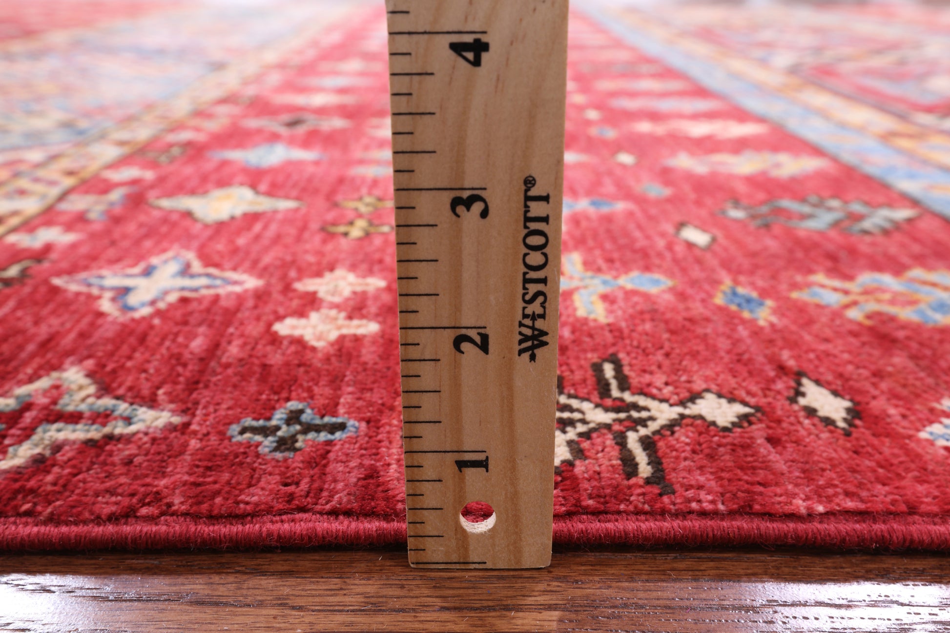 Red Tribal Khorjin Persian Gabbeh Hand Knotted Wool Rug - 5' 6" X 7' 9" - Golden Nile