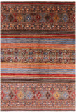 Khorjin Persian Gabbeh Handmade Wool Rug - 5' 6" X 7' 11" - Golden Nile