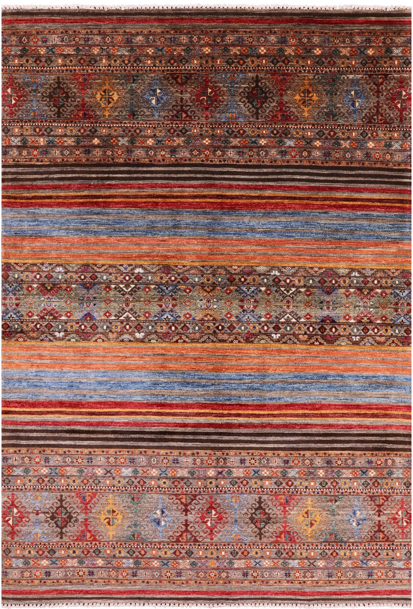 Khorjin Persian Gabbeh Handmade Wool Rug - 5' 6" X 7' 11" - Golden Nile