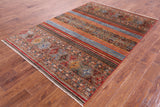 Khorjin Persian Gabbeh Handmade Wool Rug - 5' 6" X 7' 11" - Golden Nile