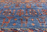 Blue Tribal Persian Gabbeh Hand Knotted Wool Rug - 5' 6" X 8' 5" - Golden Nile