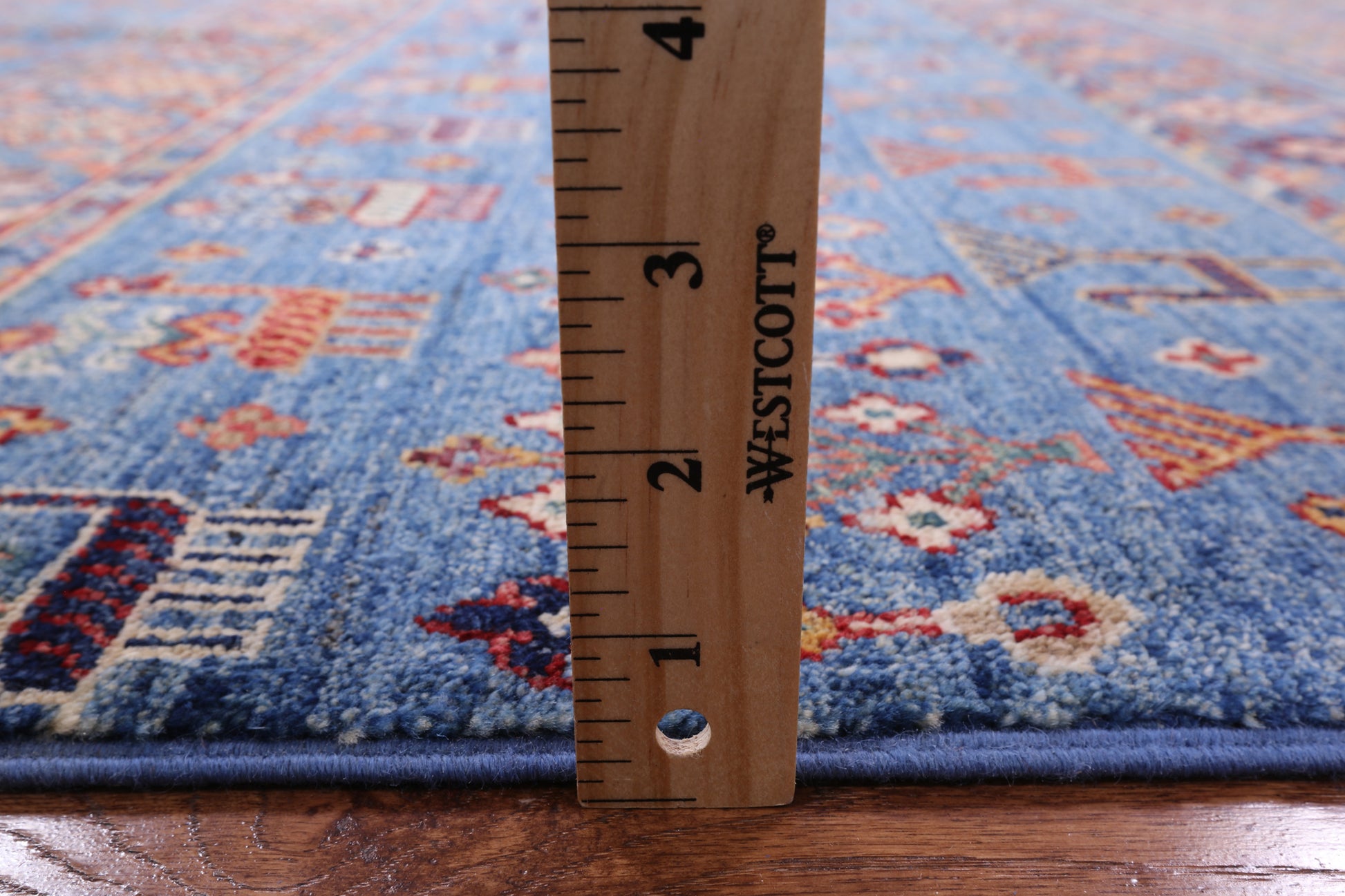 Blue Tribal Persian Gabbeh Hand Knotted Wool Rug - 5' 6" X 8' 5" - Golden Nile