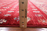 Red Tribal Persian Gabbeh Hand Knotted Wool Rug - 6' 6" X 9' 9" - Golden Nile