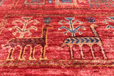 Tribal Persian Gabbeh Handmade Wool Rug - 5' 8" X 8' 9" - Golden Nile