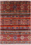 Khorjin Persian Gabbeh Hand Knotted Wool Rug - 3' 11" X 5' 9" - Golden Nile