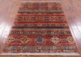 Khorjin Persian Gabbeh Hand Knotted Wool Rug - 3' 11" X 5' 9" - Golden Nile