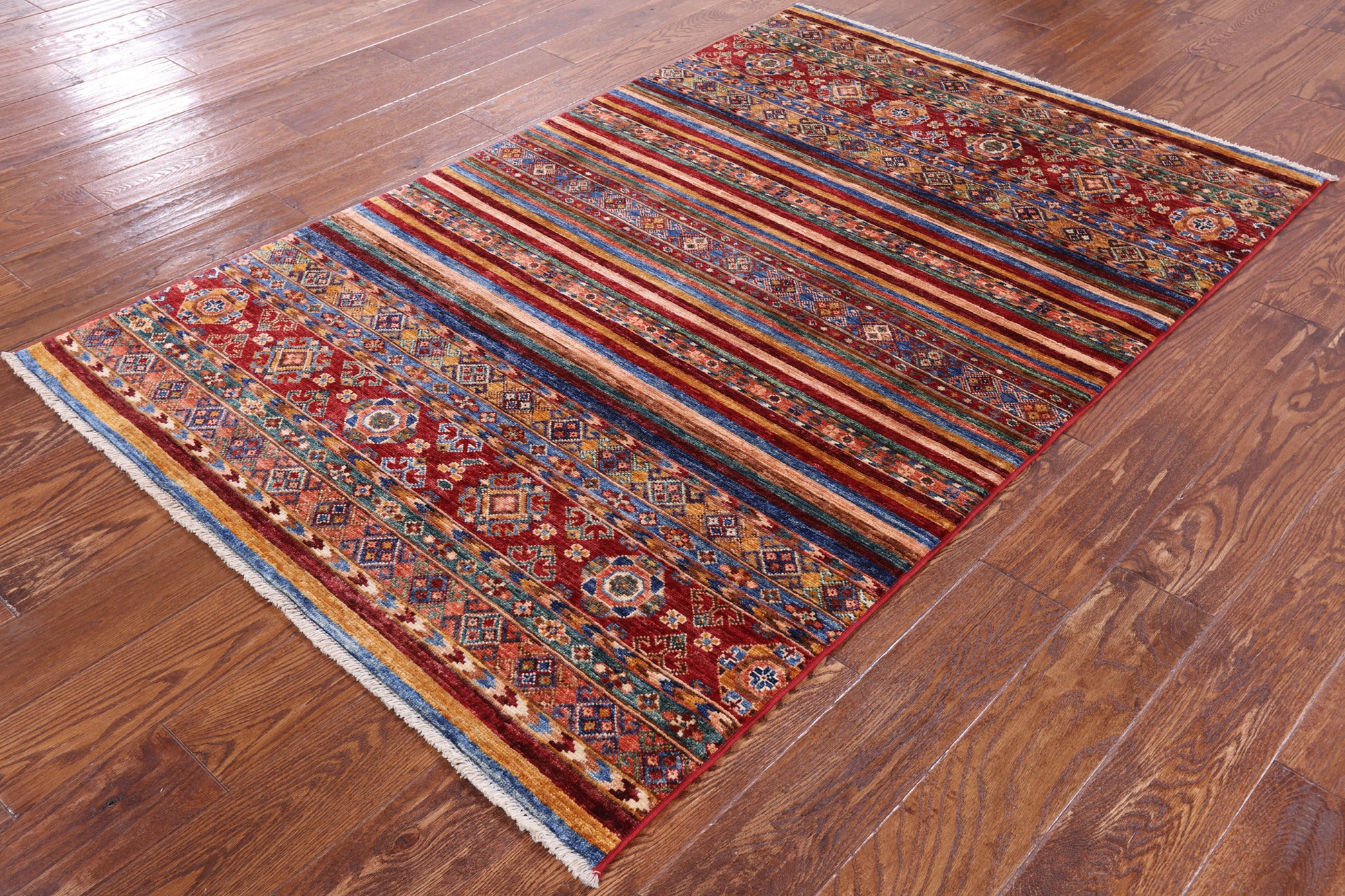Khorjin Persian Gabbeh Handmade Wool Rug - 3' 11" X 6' 0" - Golden Nile
