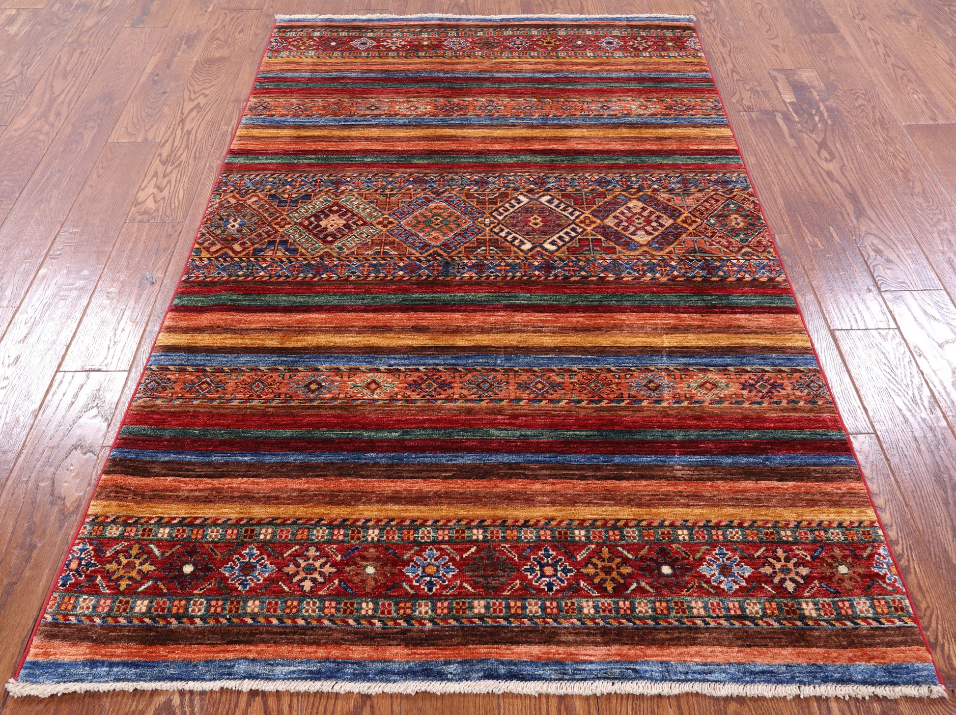 Khorjin Persian Gabbeh Hand Knotted Wool Rug - 3' 11" X 6' 4" - Golden Nile
