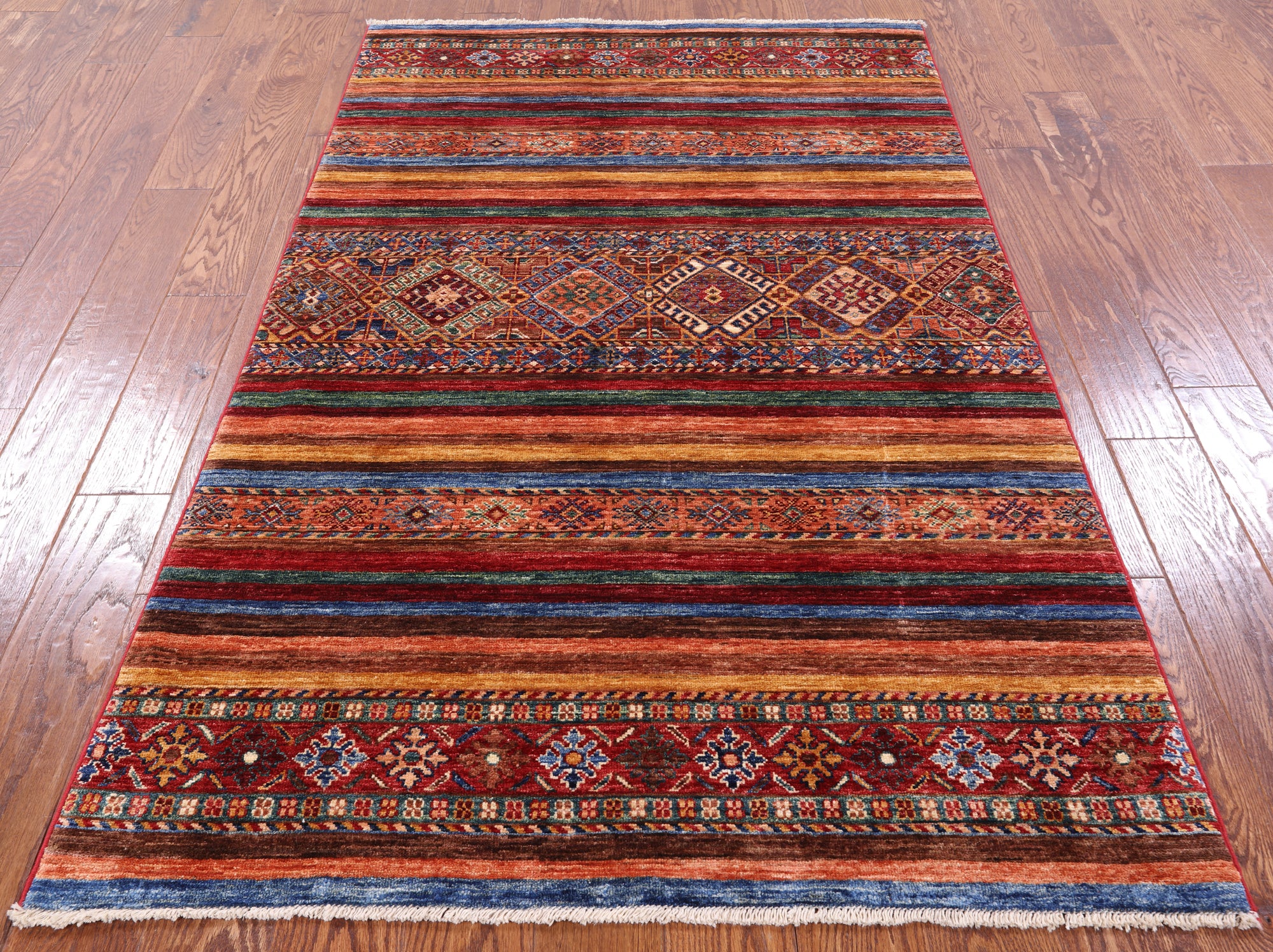 Khorjin Persian Gabbeh Hand Knotted Wool Rug - 3' 11" X 6' 4" - Golden Nile