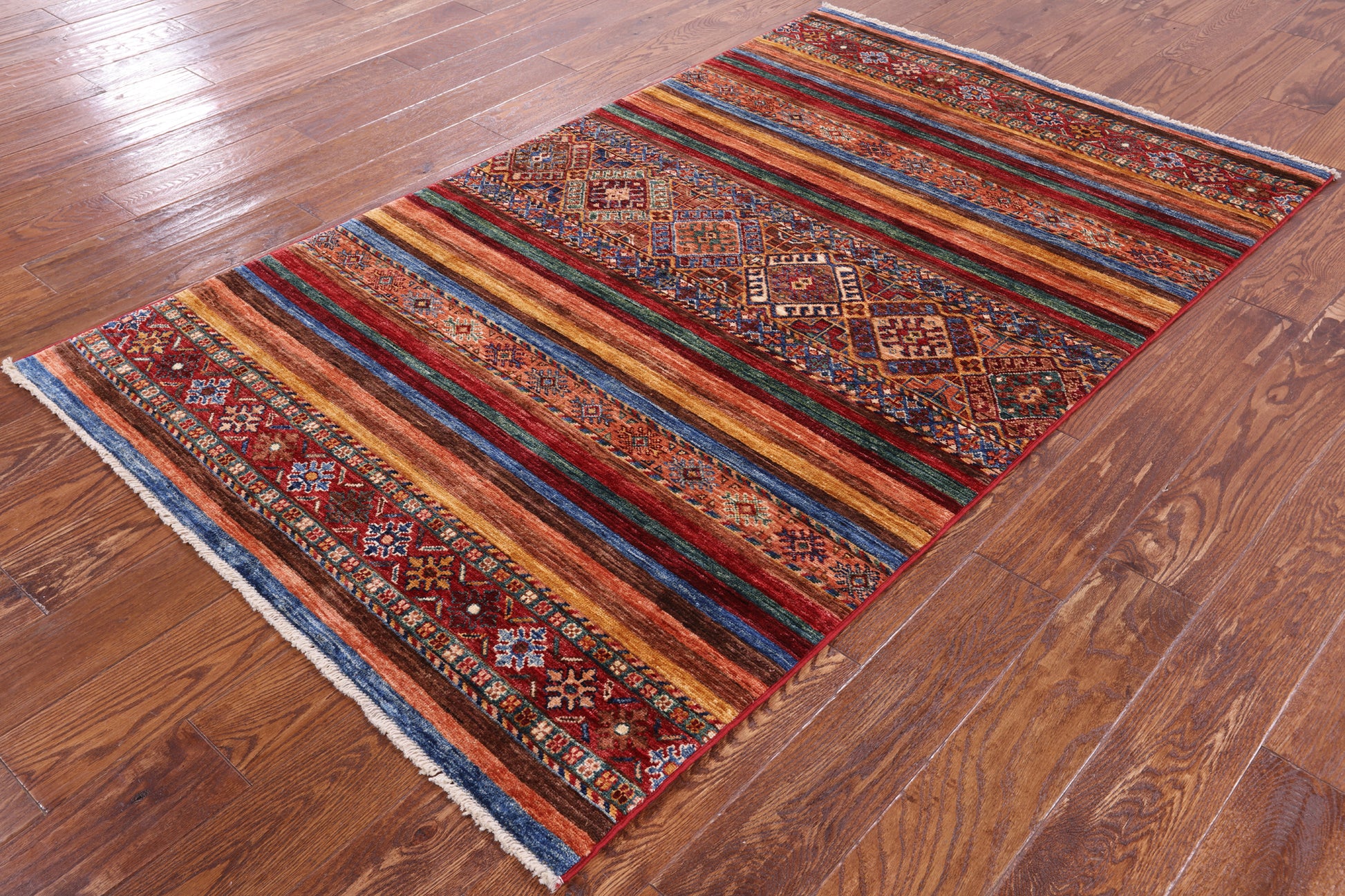 Khorjin Persian Gabbeh Hand Knotted Wool Rug - 3' 11" X 6' 4" - Golden Nile