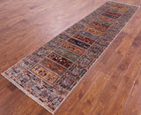 Tribal Persian Gabbeh Hand Knotted Wool Runner Rug - 2' 8" X 10' 3" - Golden Nile