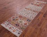 Khorjin Persian Gabbeh Handmade Wool Runner Rug - 2' 7" X 9' 8" - Golden Nile