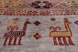 Khorjin Persian Gabbeh Handmade Wool Runner Rug - 2' 7" X 9' 8" - Golden Nile