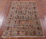 Tribal Persian Gabbeh Hand Knotted Wool Rug - 2' 7" X 4' - Golden Nile