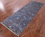 Tribal Persian Gabbeh Hand Knotted Wool Runner Rug - 2' 8" X 8' 3" - Golden Nile