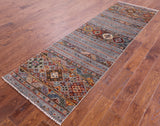 Khorjin Persian Gabbeh Hand Knotted Wool Runner Rug - 2' 8" X 8' 9" - Golden Nile
