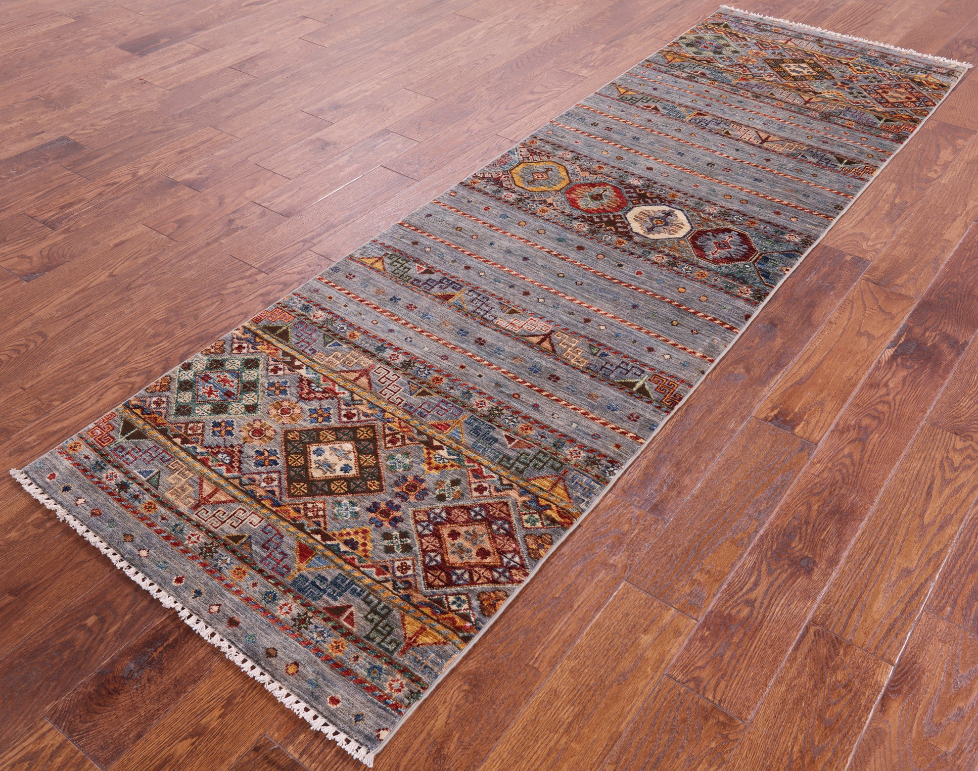 Khorjin Persian Gabbeh Hand Knotted Wool Runner Rug - 2' 8" X 8' 9" - Golden Nile