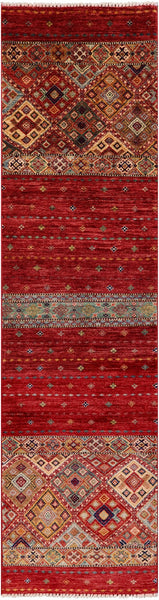 Khorjin Persian Gabbeh Hand Knotted Wool Runner Rug - 2' 5" X 9' 6" - Golden Nile