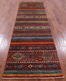 Khorjin Persian Gabbeh Hand Knotted Wool Runner Rug - 2' 9" X 9' 7" - Golden Nile