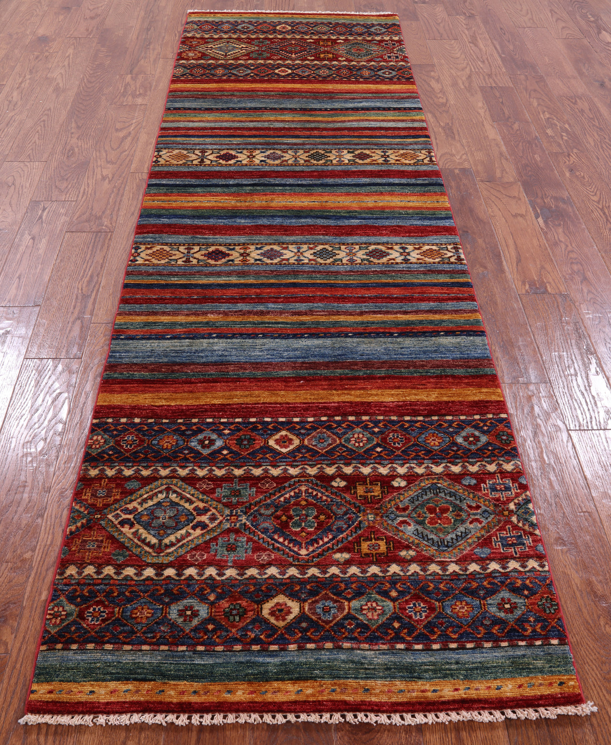 Khorjin Persian Gabbeh Hand Knotted Wool Runner Rug - 2' 9" X 9' 7" - Golden Nile