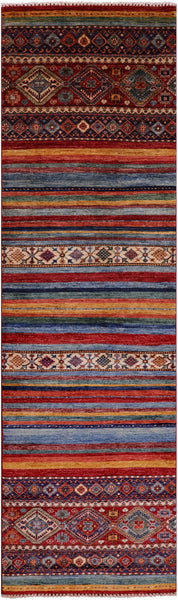 Khorjin Persian Gabbeh Hand Knotted Wool Runner Rug - 2' 9" X 9' 7" - Golden Nile