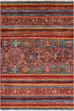 Khorjin Persian Gabbeh Hand Knotted Wool Rug - 3' 5" X 5' 0" - Golden Nile