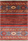 Khorjin Persian Gabbeh Hand Knotted Wool Rug - 3' 3" X 4' 9" - Golden Nile