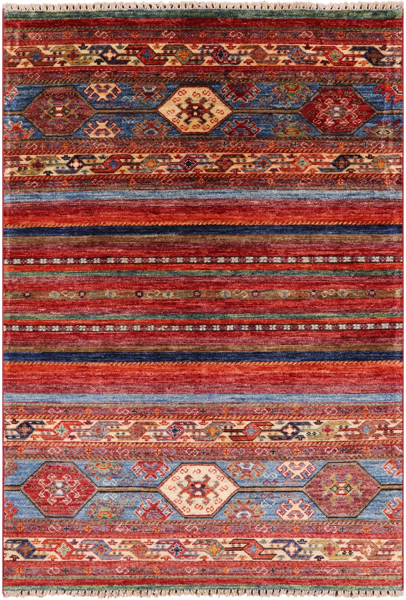 Khorjin Persian Gabbeh Hand Knotted Wool Rug - 3' 3" X 4' 9" - Golden Nile
