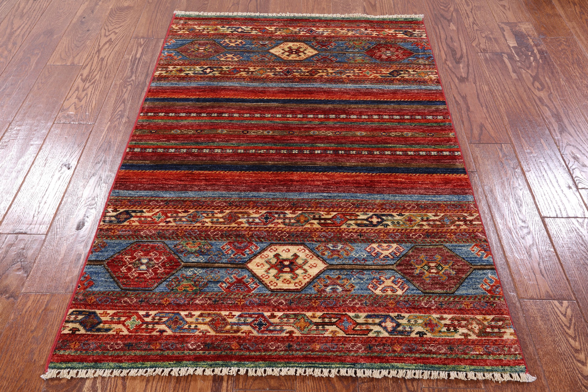 Khorjin Persian Gabbeh Hand Knotted Wool Rug - 3' 3" X 4' 9" - Golden Nile