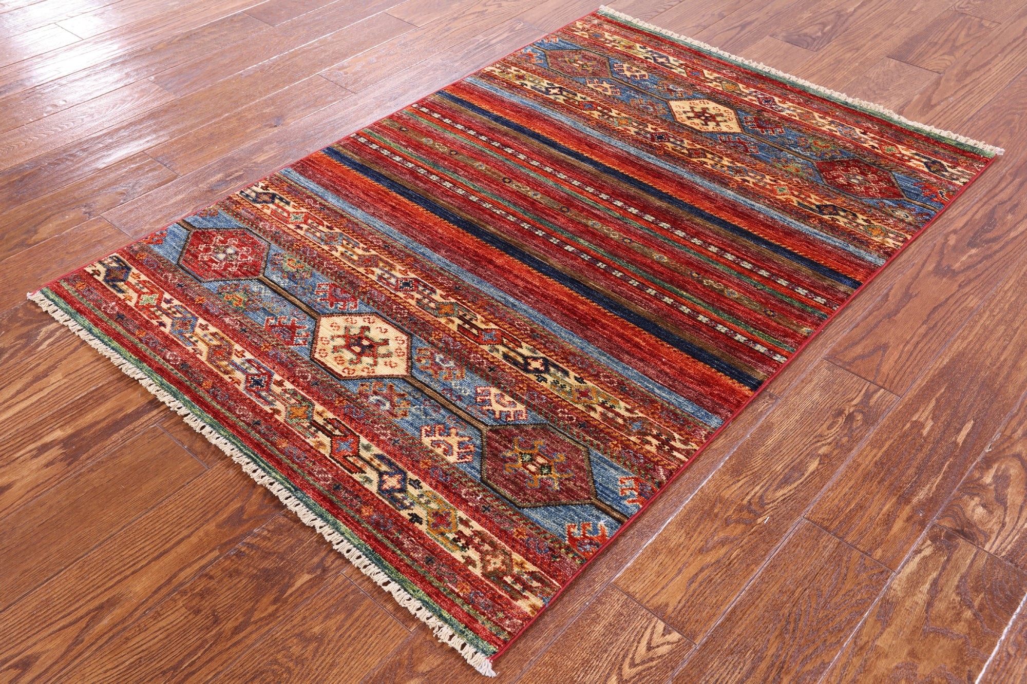 Khorjin Persian Gabbeh Hand Knotted Wool Rug - 3' 3" X 4' 9" - Golden Nile