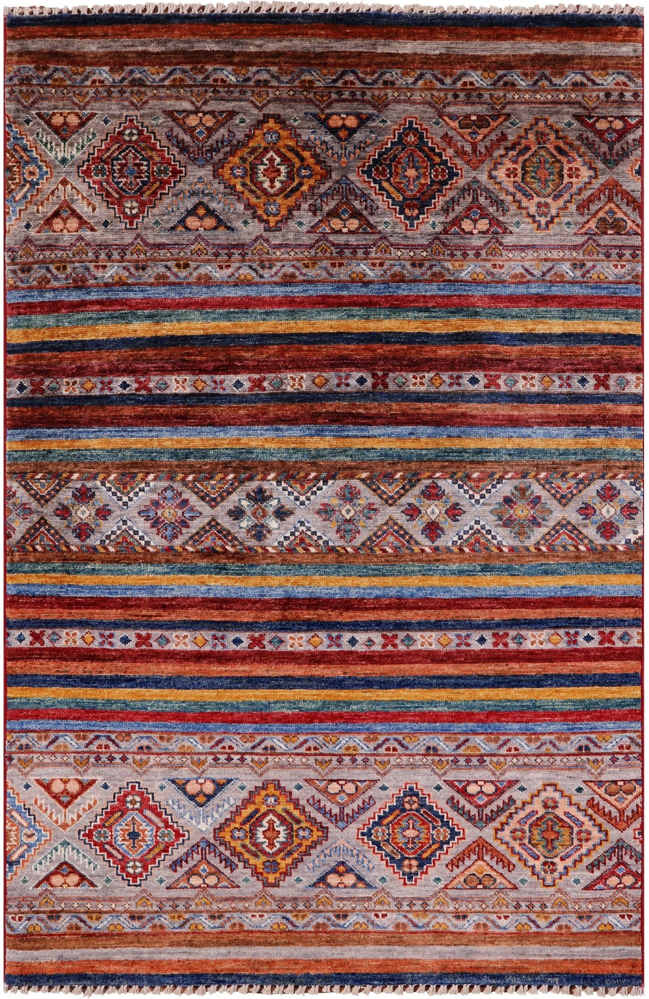 Khorjin Persian Gabbeh Handmade Wool Rug - 3' 3" X 5' 0" - Golden Nile