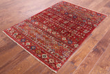 Tribal Persian Gabbeh Hand Knotted Wool Rug - 3' 4" X 4' 10" - Golden Nile