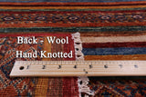 Khorjin Persian Gabbeh Hand Knotted Wool Runner Rug - 3' 4" X 5' 6" - Golden Nile