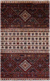 Khorjin Persian Gabbeh Handmade Wool Runner Rug - 3' 4" X 5' 5" - Golden Nile