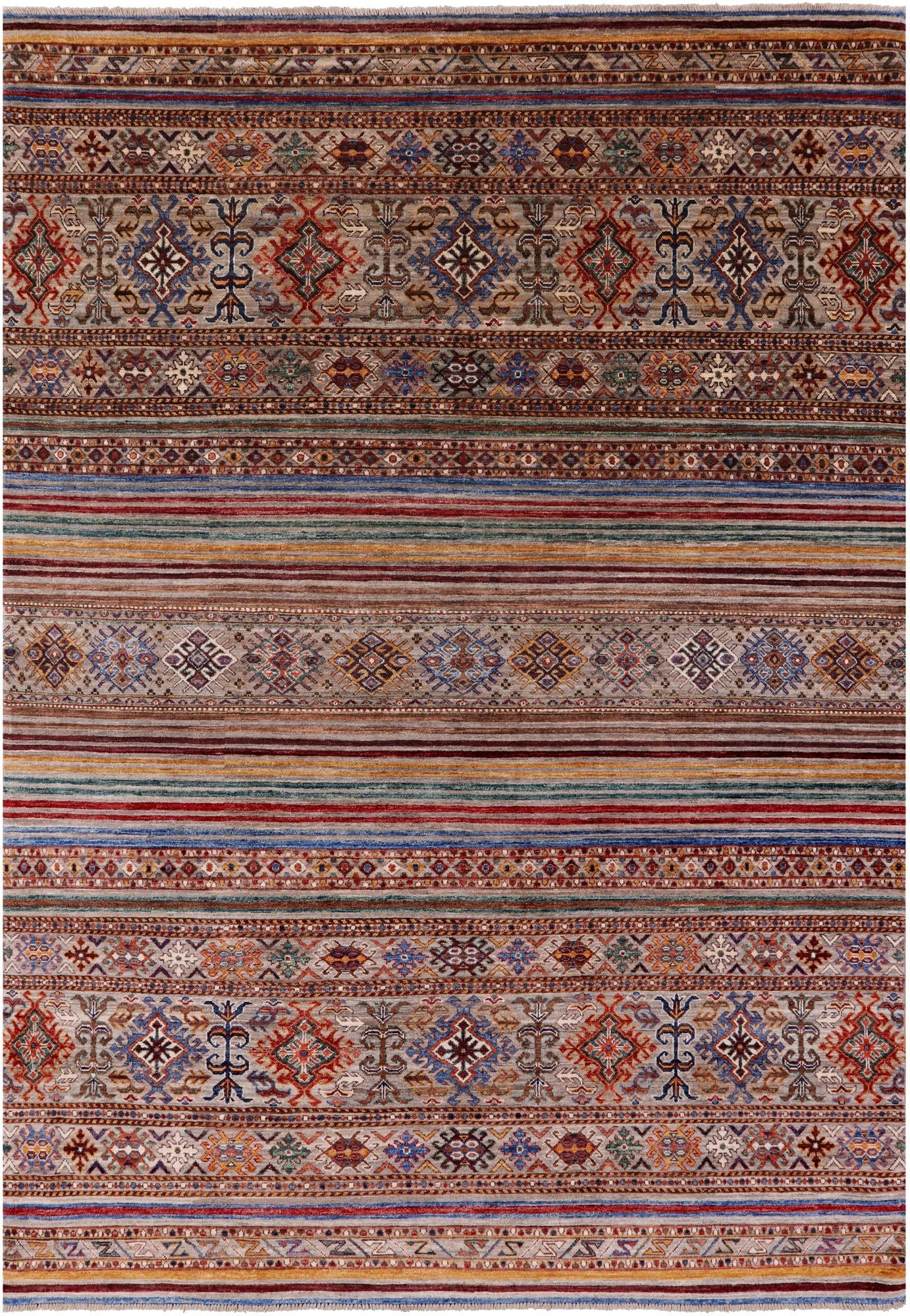 Khorjin Persian Gabbeh Hand Knotted Wool Rug - 6' 7" X 9' 6" - Golden Nile